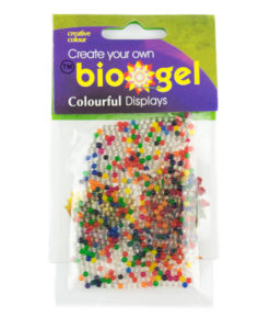 Multi color biogel water beads in packaging